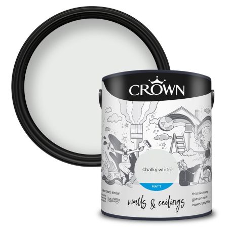 Crown Matt Emulsion Paint Chalky White 5L