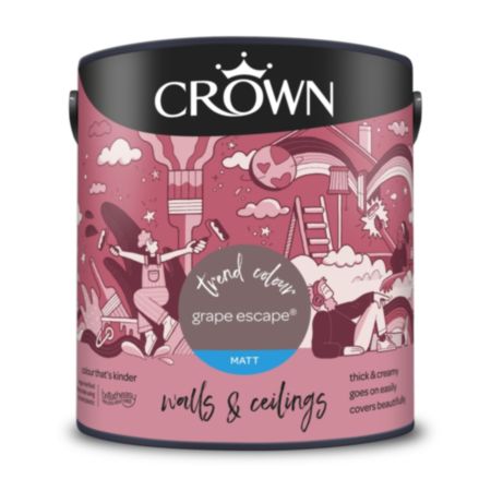 Crown Matt Wall & Ceilings Paint - Grape Escape (2.5L)