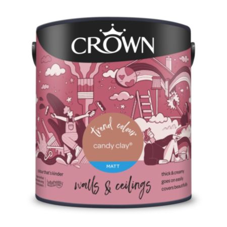 Crown Matt Wall & Ceilings Paint - Candy Clay (2.5L)
