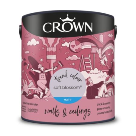 Crown Matt Wall & Ceilings Paint - Soft Blossom (2.5L)
