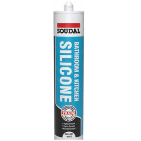 Soudal White Bathroom & Kitchen Silicone 290ml