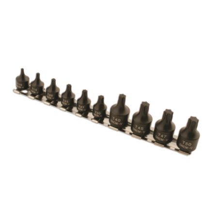 Laser Low Profile Star Socket Bit Set 1/4"D, 3/8"D 10 Piece