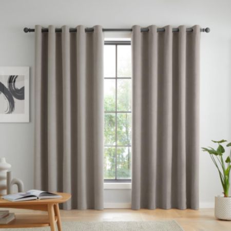 Wilson Velvet Eyelet Curtains Grey - 168 x 229