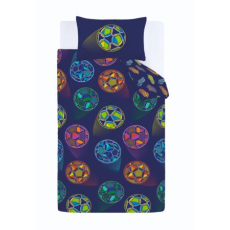 Catherine Lansfield | Navy Bright Football Single Duvet Set