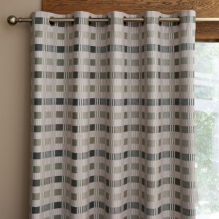 Wilson Check Eyelet Curtains Green - 117 x 183