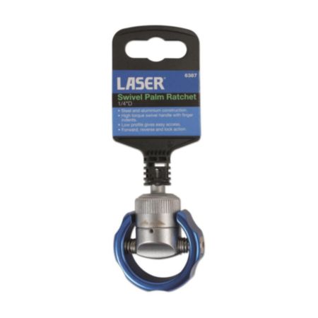 Laser Swivel Palm Ratchet 1/4"D