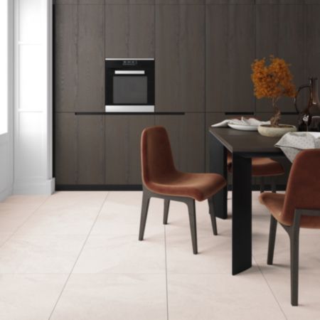 Porcelain Slate-Effect Tiles (60 x 60cm) | Vitoria - Matt White