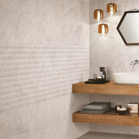 Ceramic Stone-Effect Tiles (30 x 60cm) | Celeste - Glossy Beige