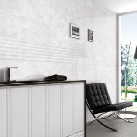 Ceramic Stone-Effect Tiles (30 x 60cm) | Celeste - Glossy White