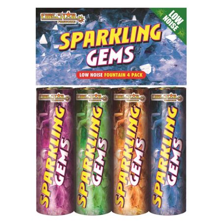 Fire Star Sparkling Gems Low Noise Fountain Firework - 4 Piece
