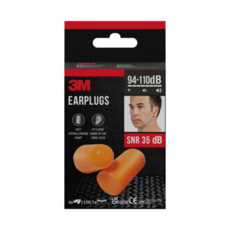 3M™ 1100 Disposable Ear Plugs (4 Pairs) & Storage Box