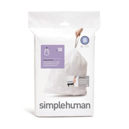 Simplehuman Code B 30 Pack White Plastic Bin Liners