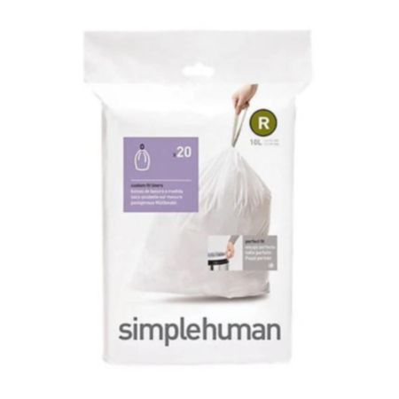 Simplehuman Code R 20 Pack White Plastic Bin Liners