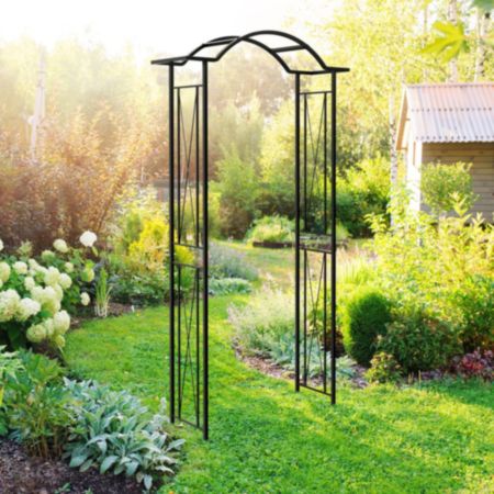 Panacea Wave Top Garden Arch - Black