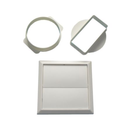 PrimaPack White Round Gravity Flap Wall Outlet