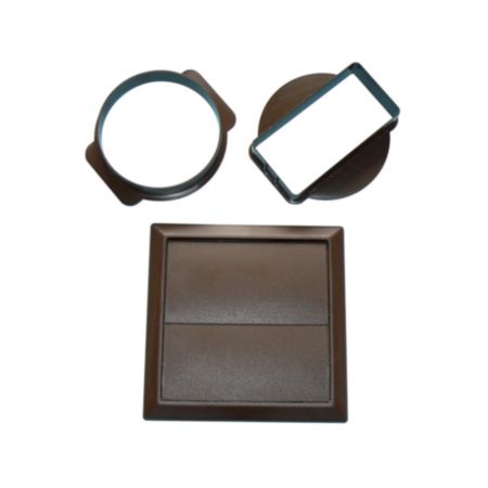 PrimaPack Brown Round Gravity Flap Wall Outlet