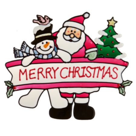 Merry Christmas Santa with Snowman Window Sticker - 38cm 
