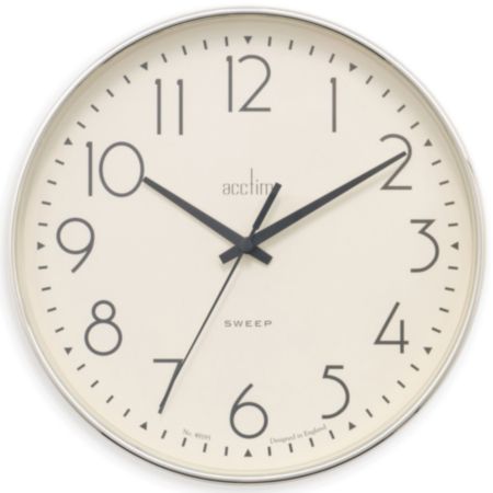 Acctim Earl 25cm Retro Wall Clock in Chrome