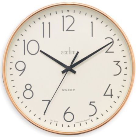 Acctim Earl 25cm Retro Wall Clock - Copper