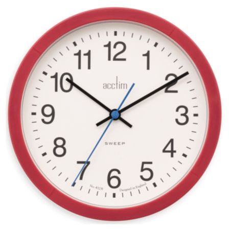 Acctim Bromham Sweep Red Wall Clock 20cm