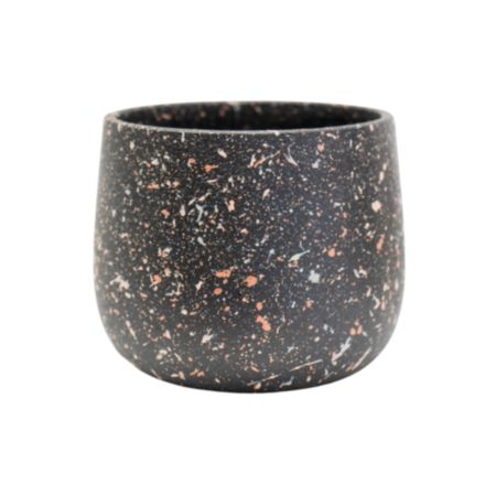 Ivyline Alfie Ceramic Terrazzo Black Planter - H 13 x W 14 x D 14cm