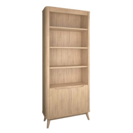 Aurora Natural Oak Tall 2 Door Bookcase (H 190 x W 84 x D 35cm)