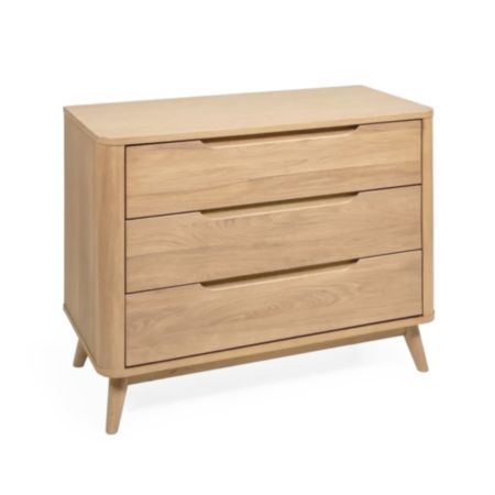 Aurora Natural Oak Wide 3 Drawer Chest (H 75 x W 100 x D 45cm)