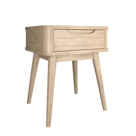 Aurora Natural Oak One Drawer Bedside Table (H 54 x W 45 x D 40cm)