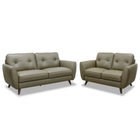Ava 3-Seater & 2-Seater Sofa Bundle - Olive PU - Plus get an additional 15% off at the till!