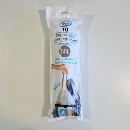 TidyZ Extra Strong Swing Drawstring Bin Liners - 10 Pack - 50L