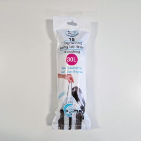 TidyZ Extra Strong Swing Drawstring Bin Liners - 15 Pack - 30L