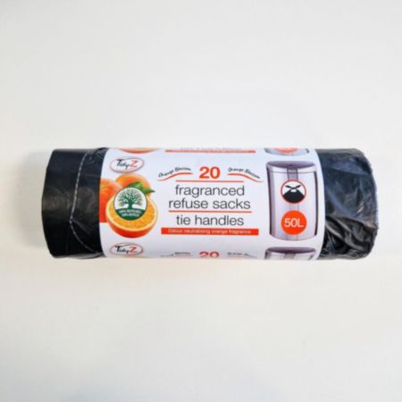 TidyZ Orange Refuse Sacks - 20 Pack - 50L