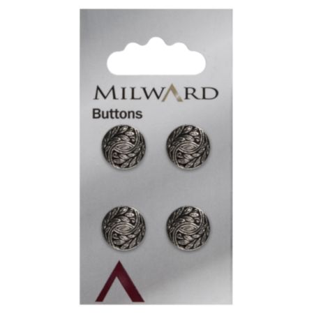 Milward Carded Buttons |12mm -  Pack of 4 (Code K)