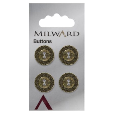 Milward Carded Buttons | 15mm -  Pack of 4 (Code J)