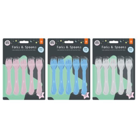 Childrens Fork & Spoon Set - 10 Pack (Assorted)