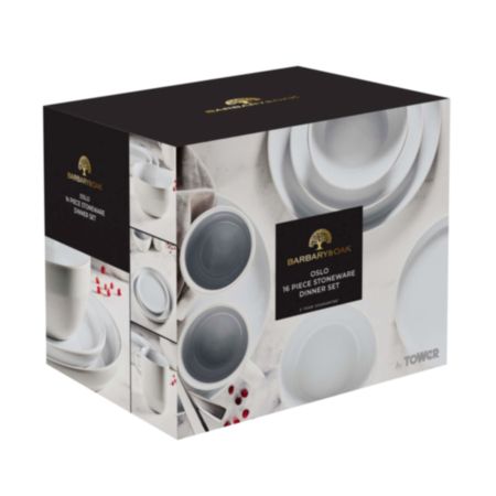 Oslo 16 Piece Dinnerware Set - Grey