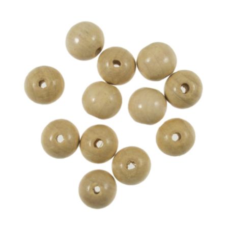 Beech Wood Beads | 15mm (12 Pack)
