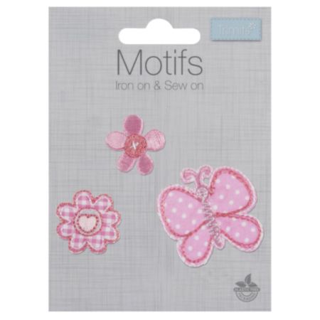Motif C | Butterfly and Flowers - Pink