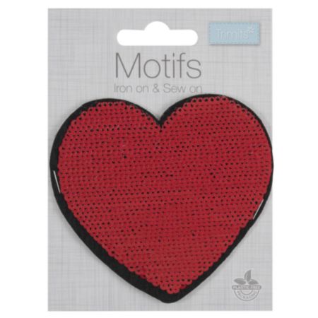 Motif C (Flip Sequin) | Heart - Red