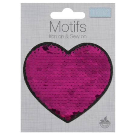Motif C (Flip Sequin) | Heart - Pink