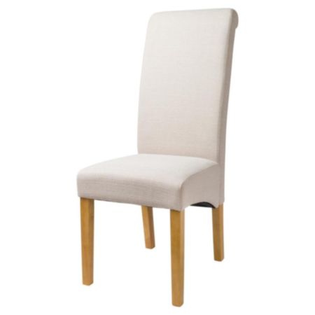 Trent Dining Chairs Cream Fabric - Pair (45 x 67 x 106cm)
