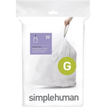 Simplehuman Code G 20 Pack White Plastic Bin Liners