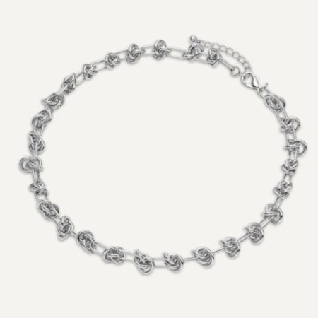 Silver-Tone Plated Clasp Necklace
