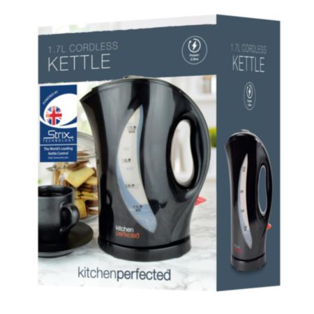 KitchenPerfected 1.7L Black Kettle