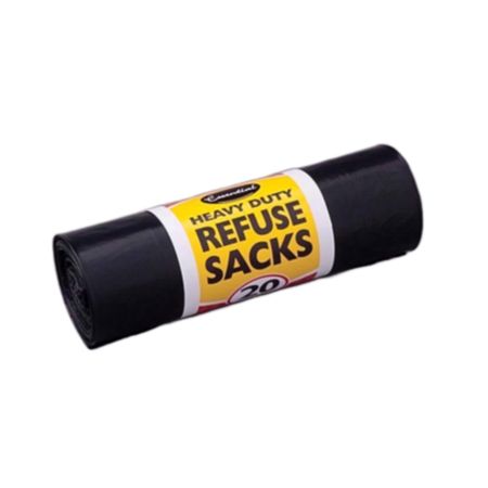 Essential Black Refuse Sacks - 20 Roll - 74cm x 84cm