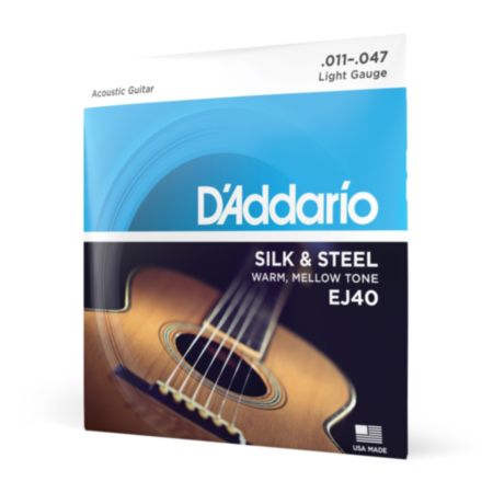 D'Addario EJ40 | Silk & Steel Folk Guitar Strings (11-47)