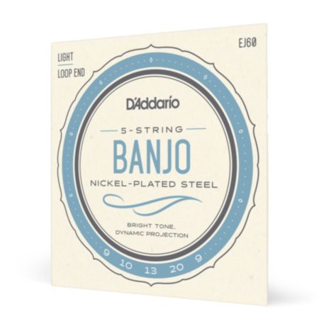 D'Addario EJ60 | 5-String Nickel Banjo Strings - Light (9-20)