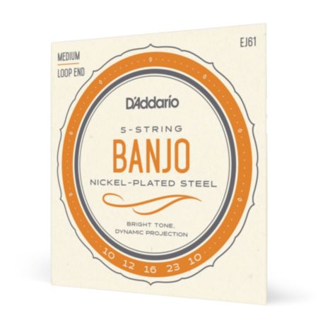 D'Addario EJ61 | 5-String Nickel Banjo Strings - Medium (10-23)