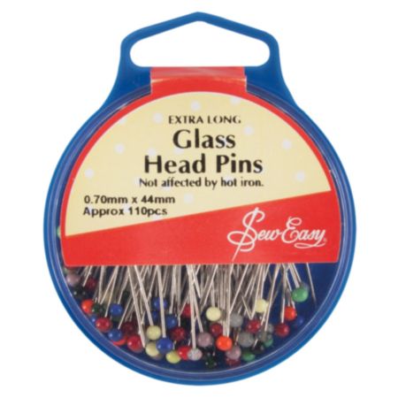 Sew Easy Glass Head Pins - 44mm