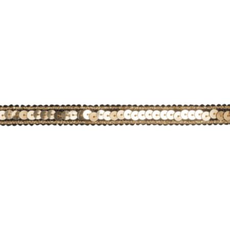 Metallic-Edged Sequin Trim | 20m x 12mm - Black and Gold